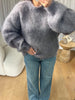 PULL MOHAIR GRIS