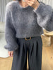 PULL MOHAIR GRIS