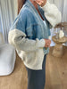 VESTE EN JEANS PULL BEIGE