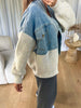 VESTE EN JEANS PULL BEIGE