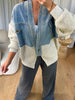 VESTE EN JEANS PULL BEIGE