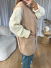 VESTE SHERPA BOUTONS MARTELÉS BEIGE