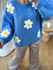 PULL MARGUERITE BLEU