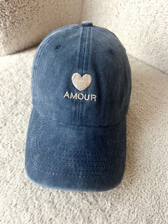 CASQUETTE AMOUR BLEU DÉLAVÉ