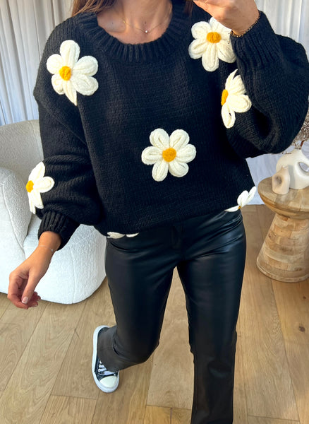 PULL MARGUERITE NOIR