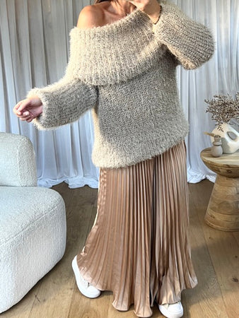 PULL BARDOT TAUPE