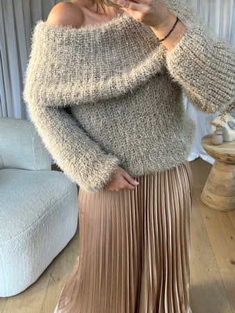 PULL BARDOT TAUPE