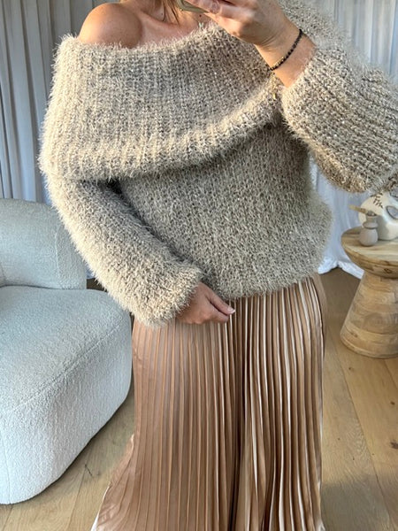 PULL BARDOT TAUPE