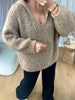 PULL COSY CAPUCHE TAUPE