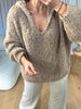 PULL COSY CAPUCHE TAUPE