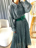 ROBE LONGUE FLAVIE NOIRE/VERTE